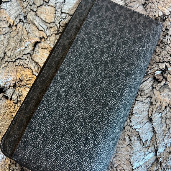 Michael Kors Copper Tech Zip Around Wallet Billfold MK Signature Canvas NWT - Picture 2 of 12